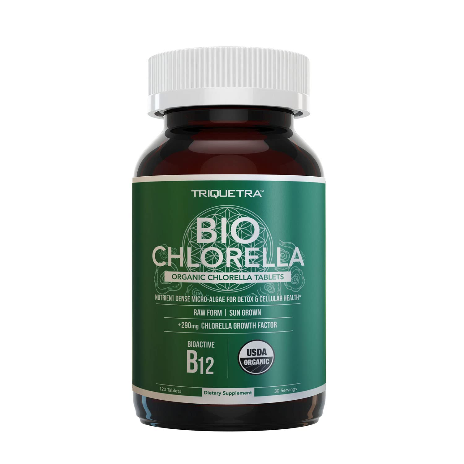 BioChlorella Organic Chlorella tablets bottle, 120 count.