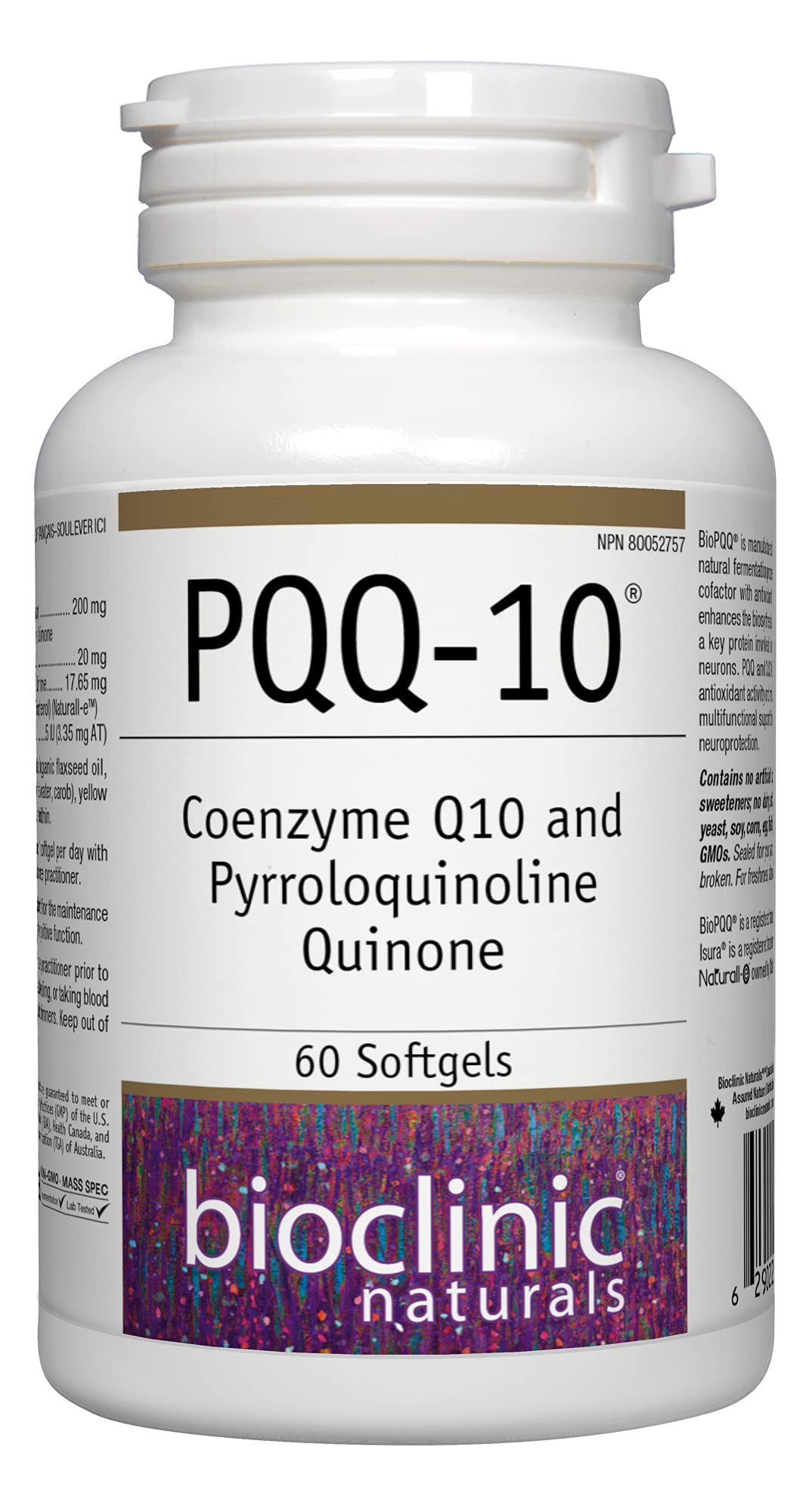 Bioclinic Naturals CerebroVital PQQ-10 bottle with 60 softgels