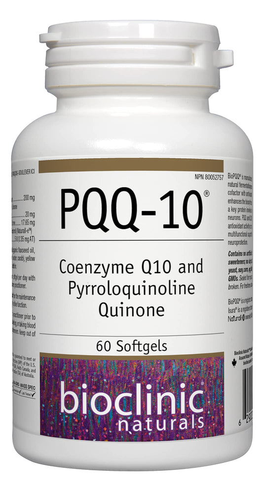 Bioclinic Naturals CerebroVital PQQ-10 bottle with 60 softgels