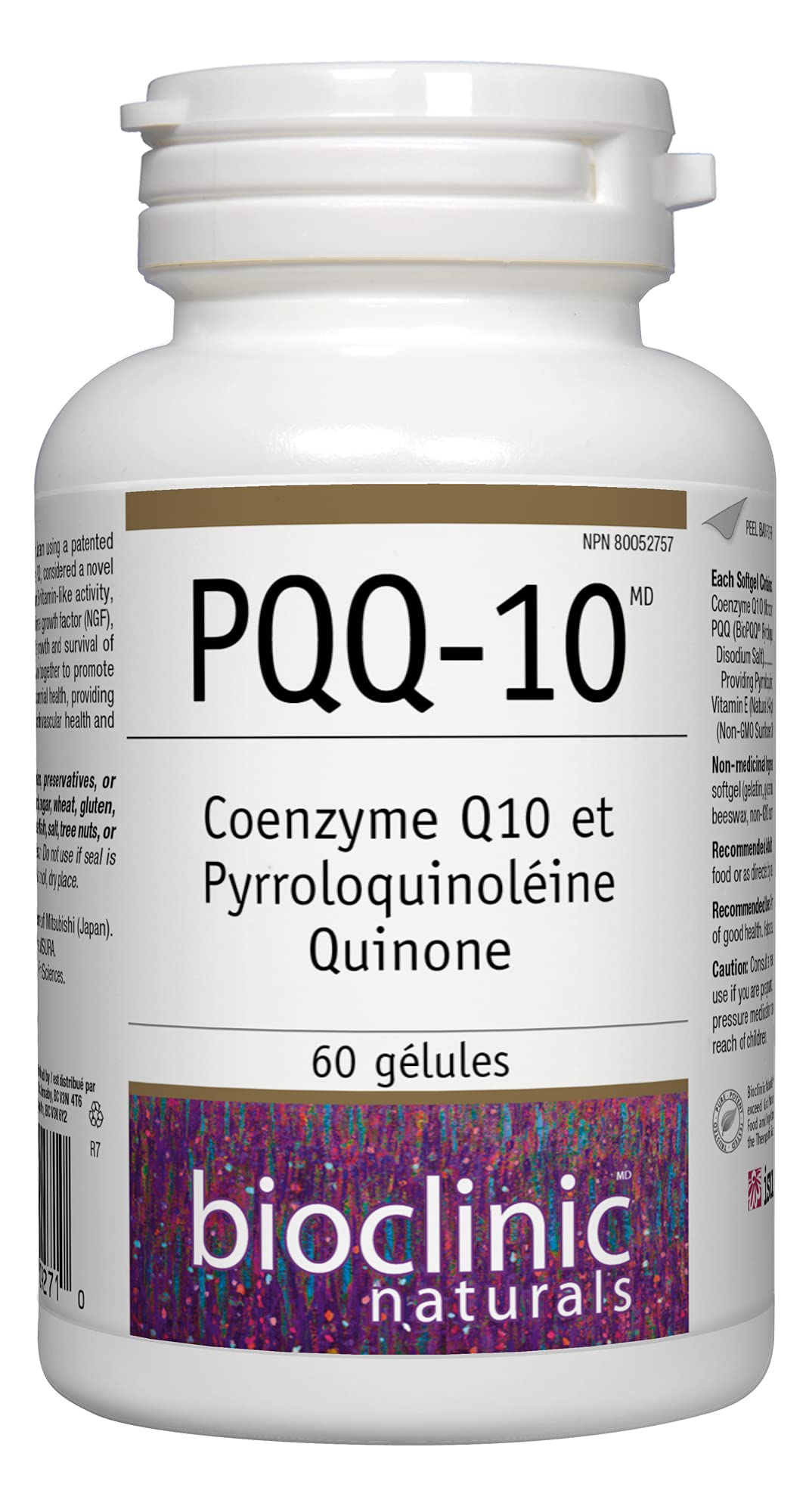 Bioclinic CerebroVital PQQ-10 ingredients label