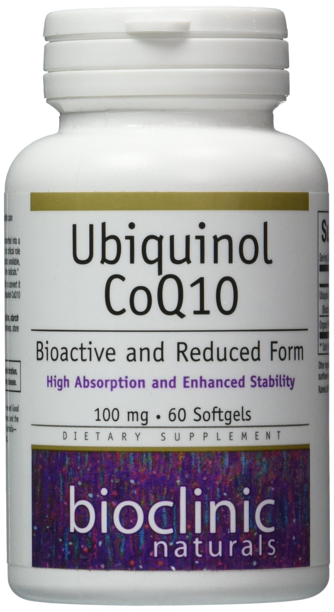 Bioclinic Naturals Ubiquinol Softgels bottle label