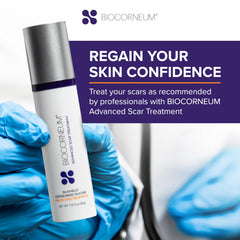 BIOCORNEUM packaging-50g-tube demonstrates convenient tube for daily scar routine.