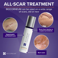 BIOCORNEUM SPF30-broad-spectrum provides sun protection to help scars from darkening.