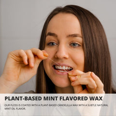 Floss refills compatible with reusable glass and bamboo containers