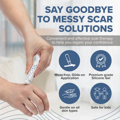 BIODERMIS PROSIL-stick compact design enables precise glide-on scar care.