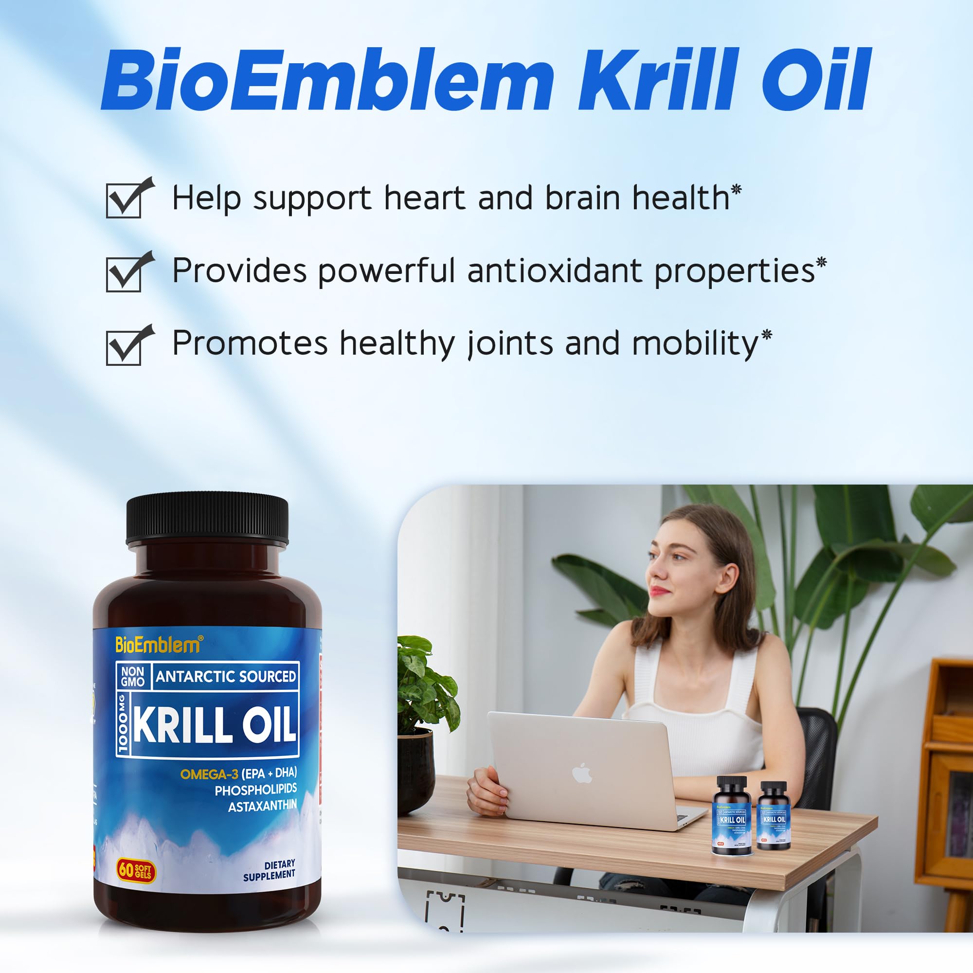 BioEmblem 3-pack packaging for Antarctic Krill Oil