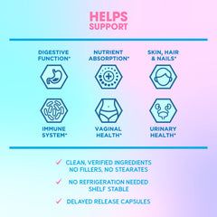 Close-up of BioEmblem Beauty Probiotics for Women label