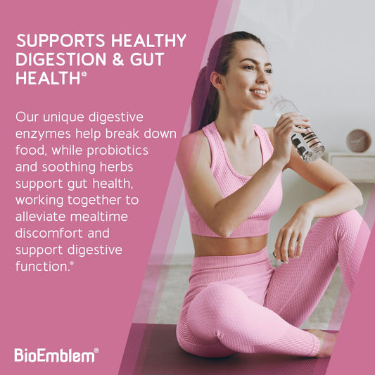 Product label highlighting 10 enzymes and 1B CFU probiotics