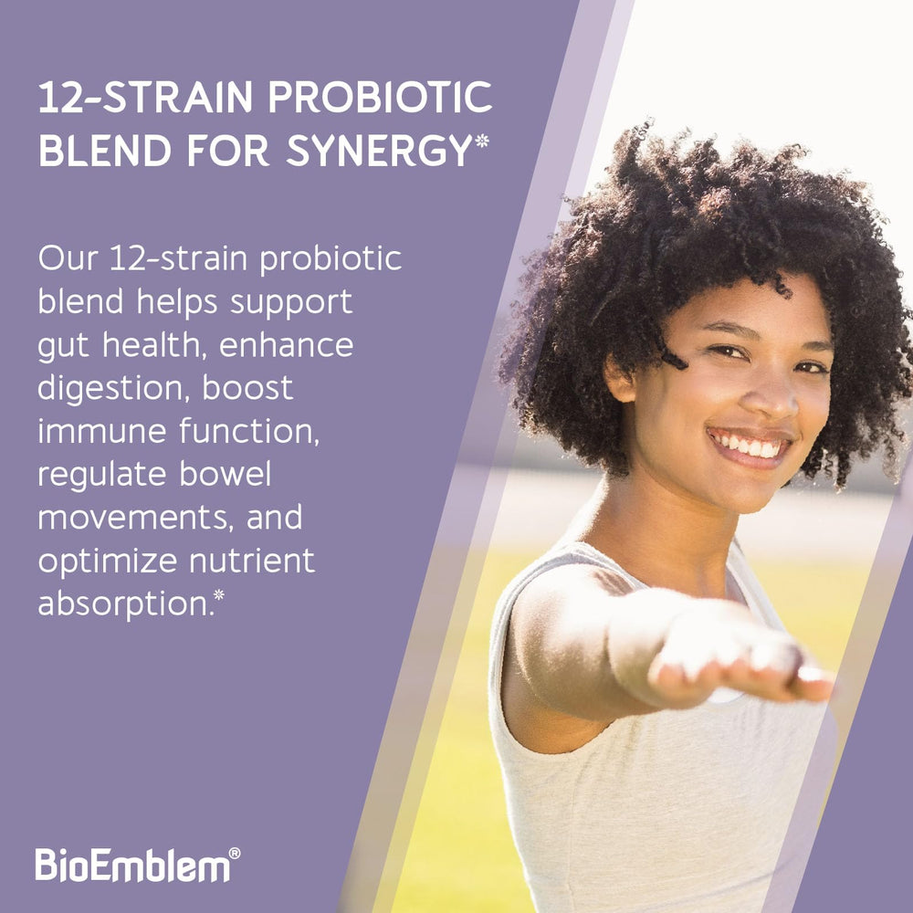 Illustration of 12 probiotic strains and 1 Billion CFU