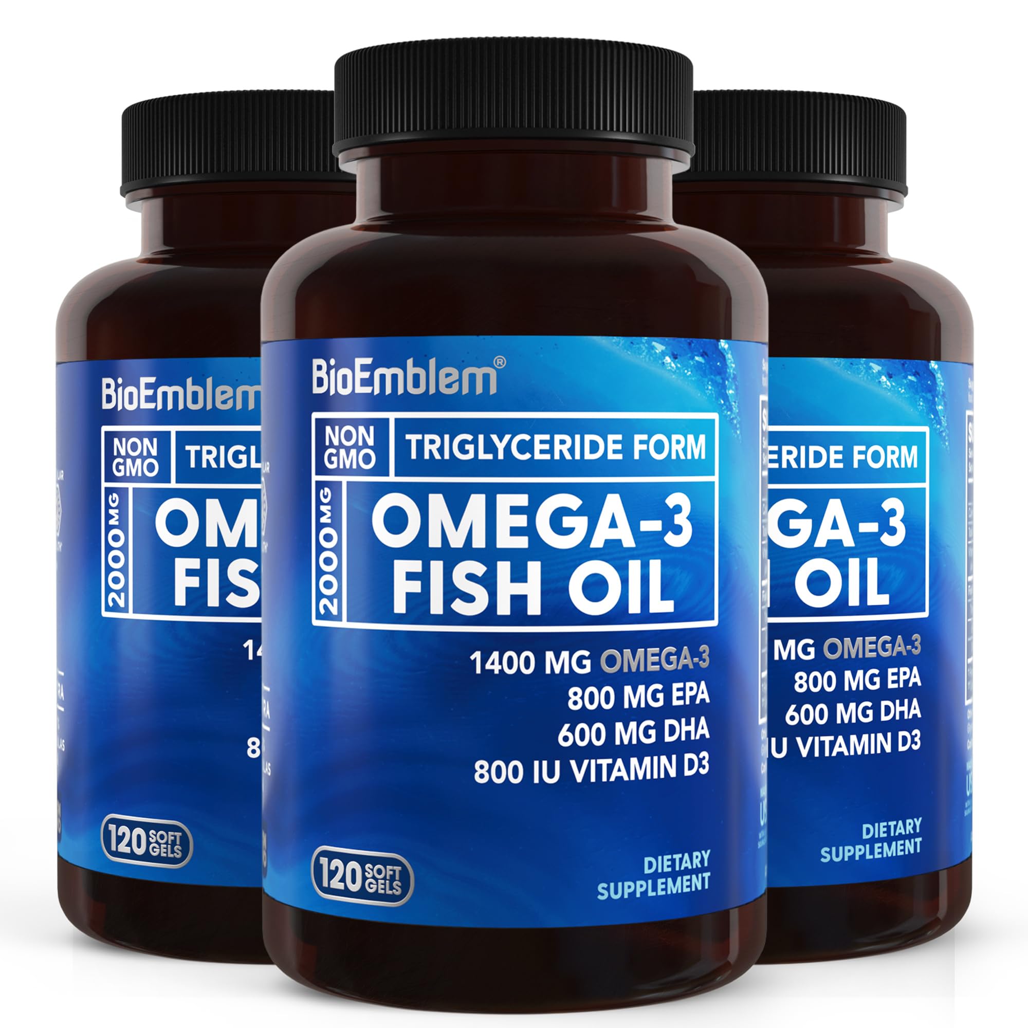 BioEmblem Omega-3 2000mg softgels front label