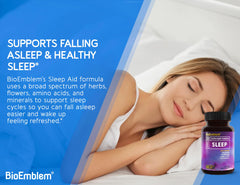 Close-up of Sleep Aid capsules and Melatonin ingredient