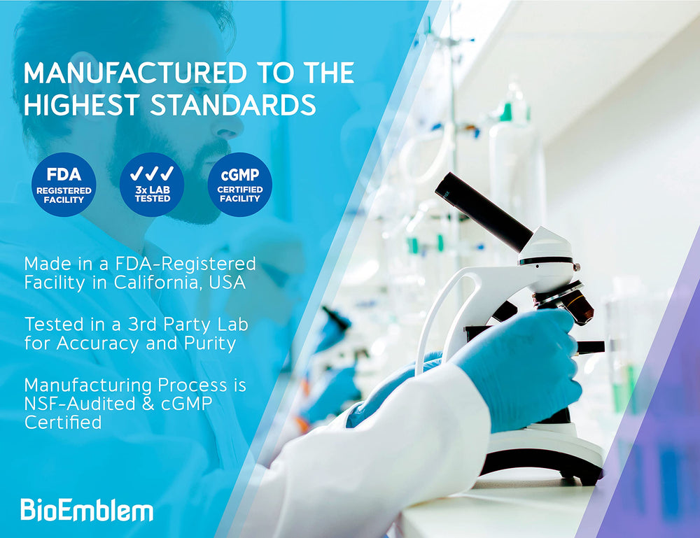 Vegan, Non-GMO, gluten-free certification icons for BioEmblem magnesium