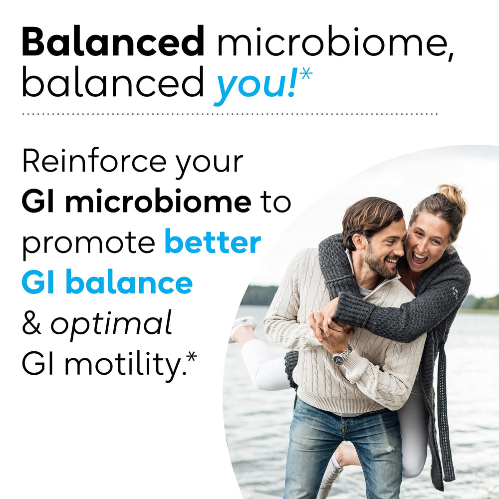 BioGaia Gastrus gut balance scene illustrates potential microbiome support.
