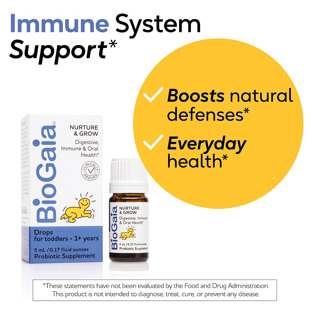 Dosing guide for ages 1+ using Nurture & Grow drops