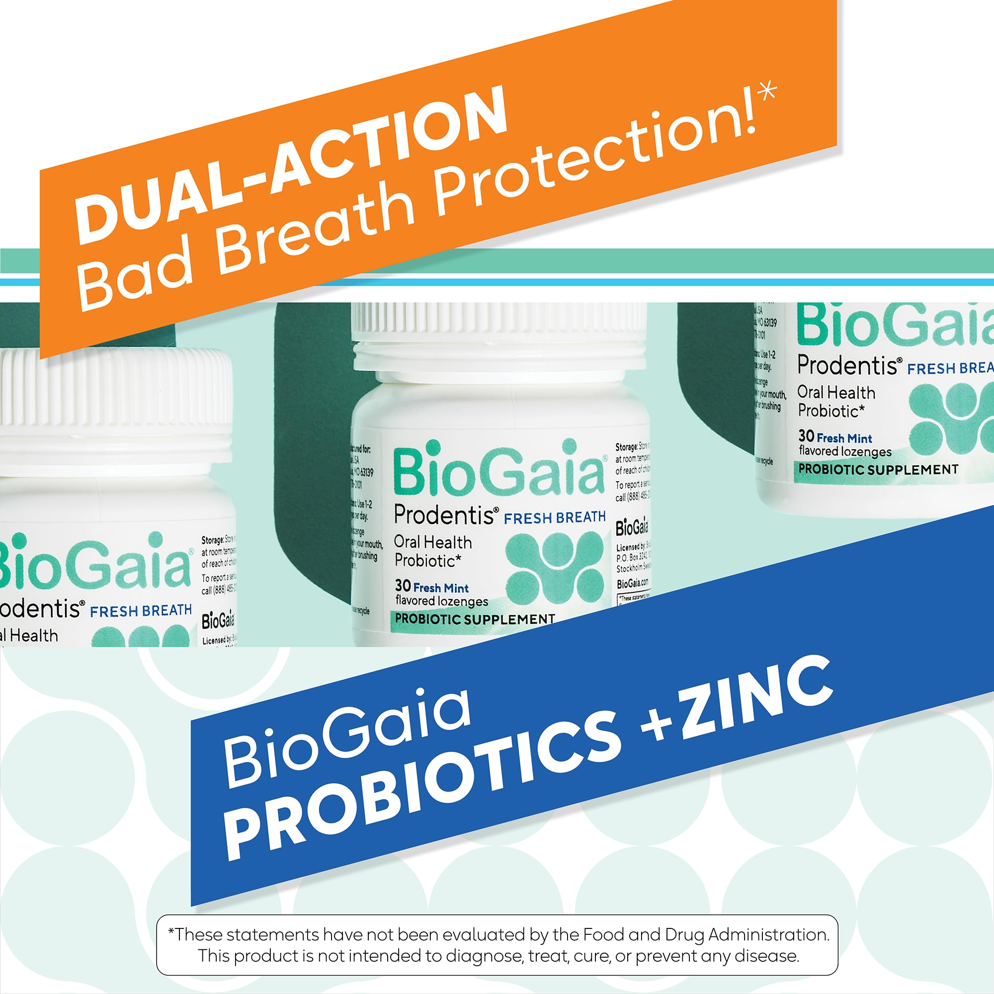 Label highlighting zinc and probiotic ingredients