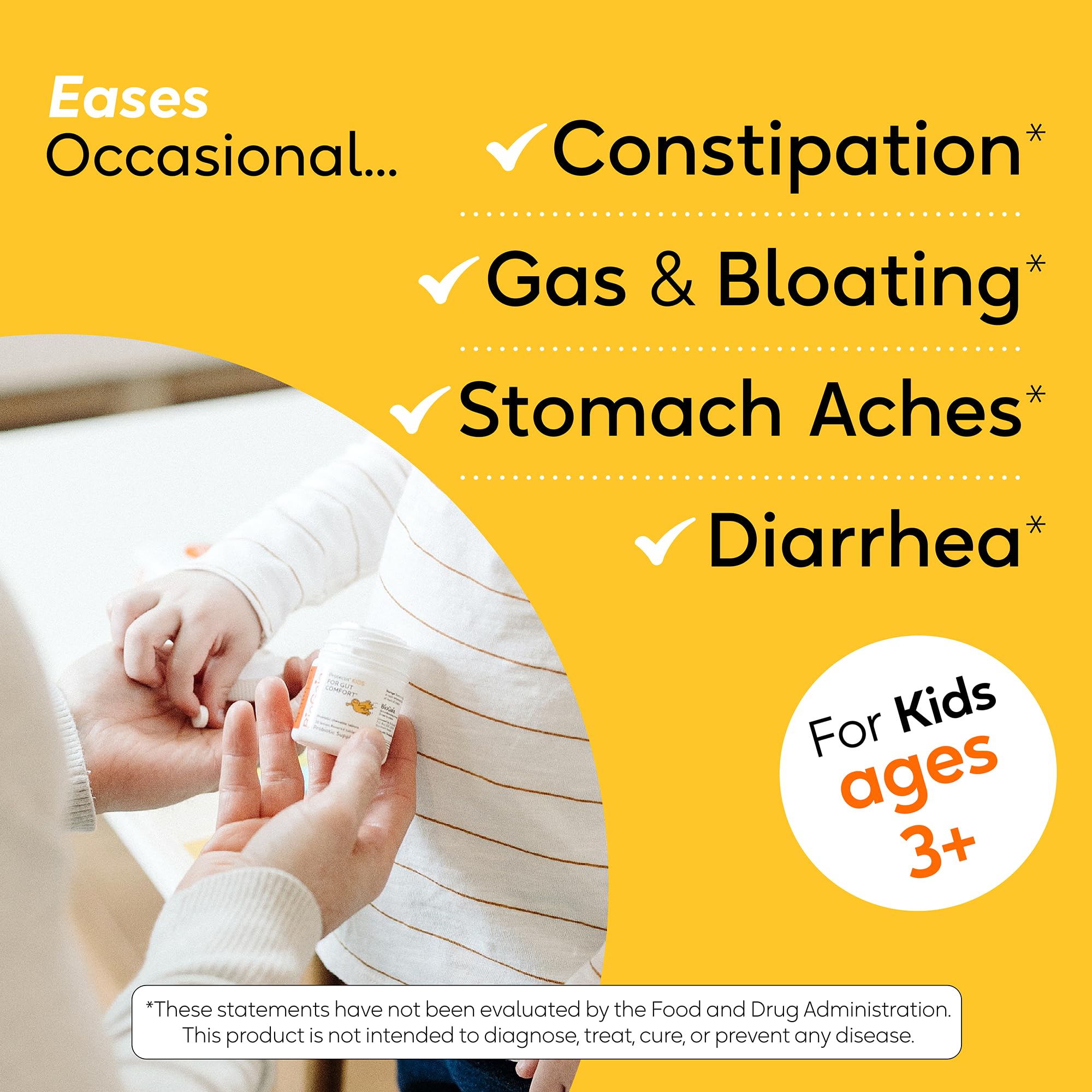 Lemon-lime flavored BioGaia Protectis tablet appealing to children.
