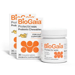 BioGaia Protectis chewable tablet for toddlers promoting digestive comfort.