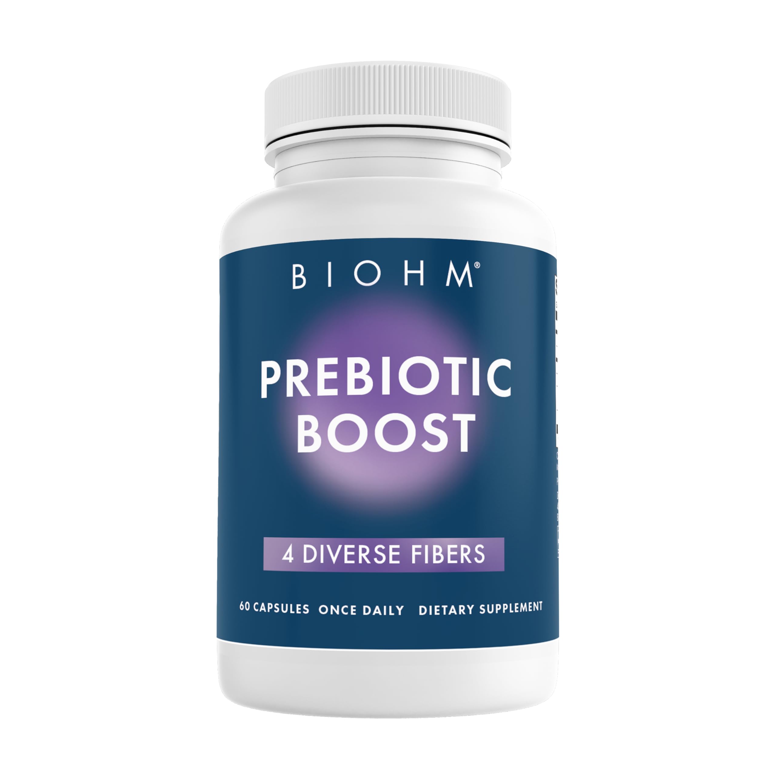 BIOHM Prebiotic Fiber Supplement bottle with capsules