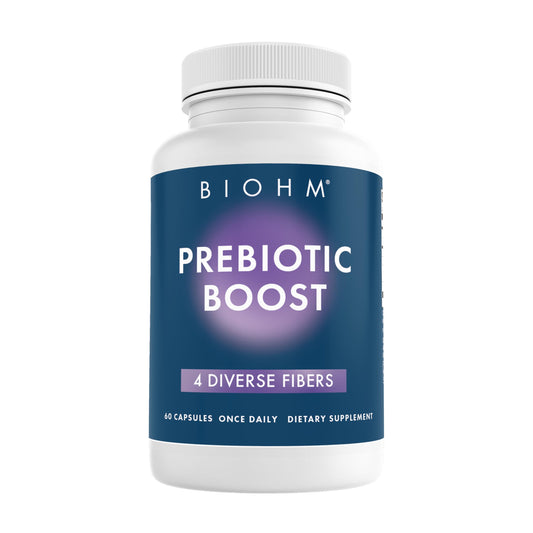 BIOHM Prebiotic Fiber Supplement bottle with capsules