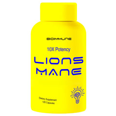 Bottle of BioImmune Lions Mane supplement capsules