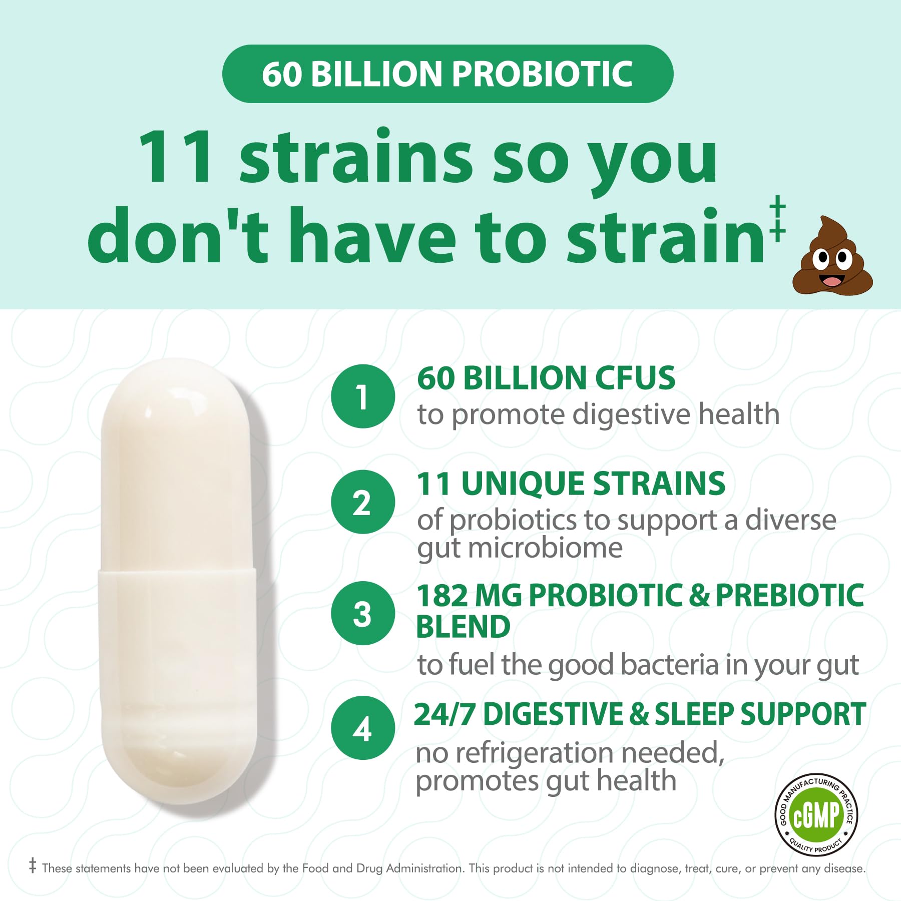 Graphic indicating immune and digestive health support