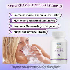 Nutritional label and ingredients panel on BIOLABS PRO Vitex bottle