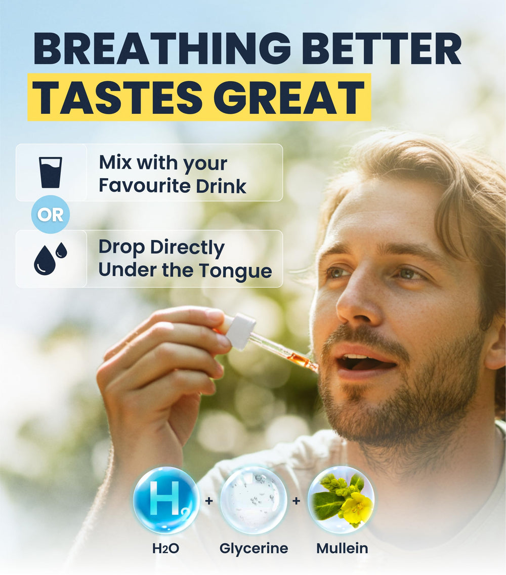 Graphic illustrating respiratory health support