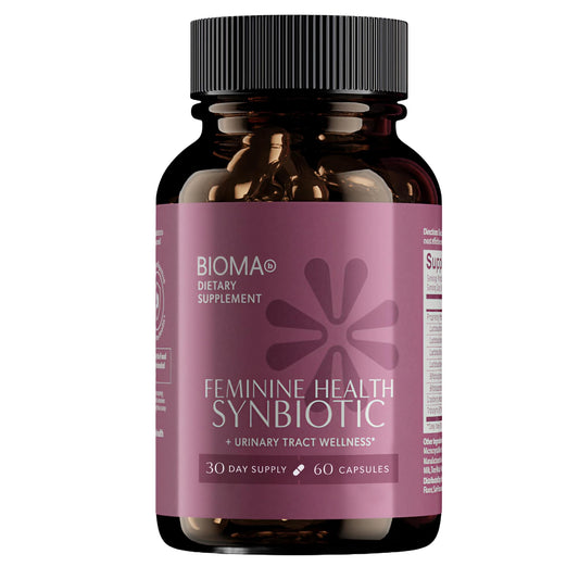 BIOMA Feminine Health Synbiotic bottle on white background