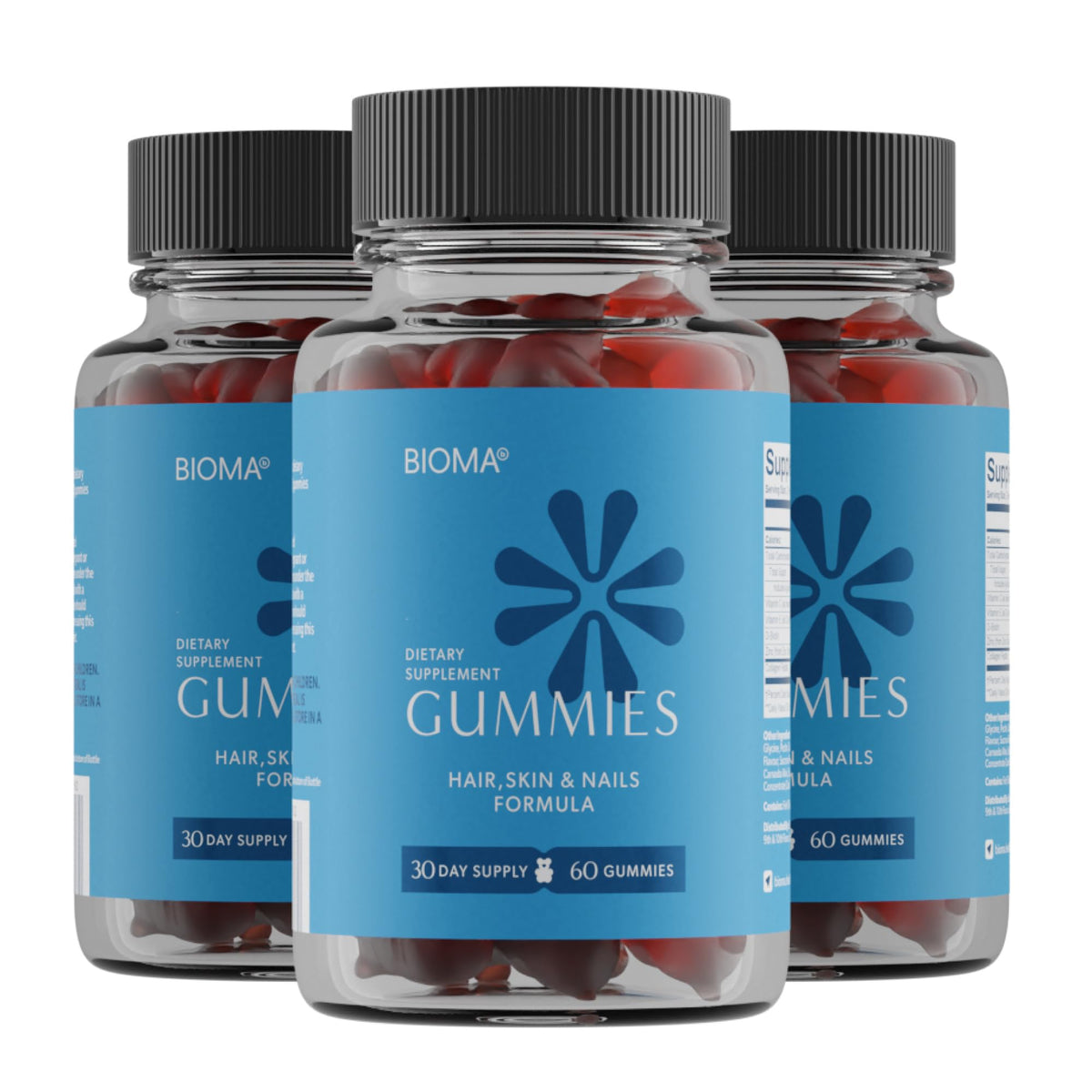 Bioma Hair Skin Nails Gummies bottle with label