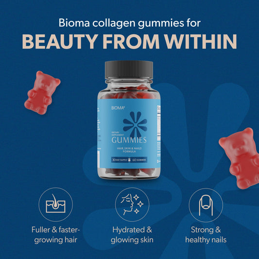 Two Bioma gummies on a clean white surface