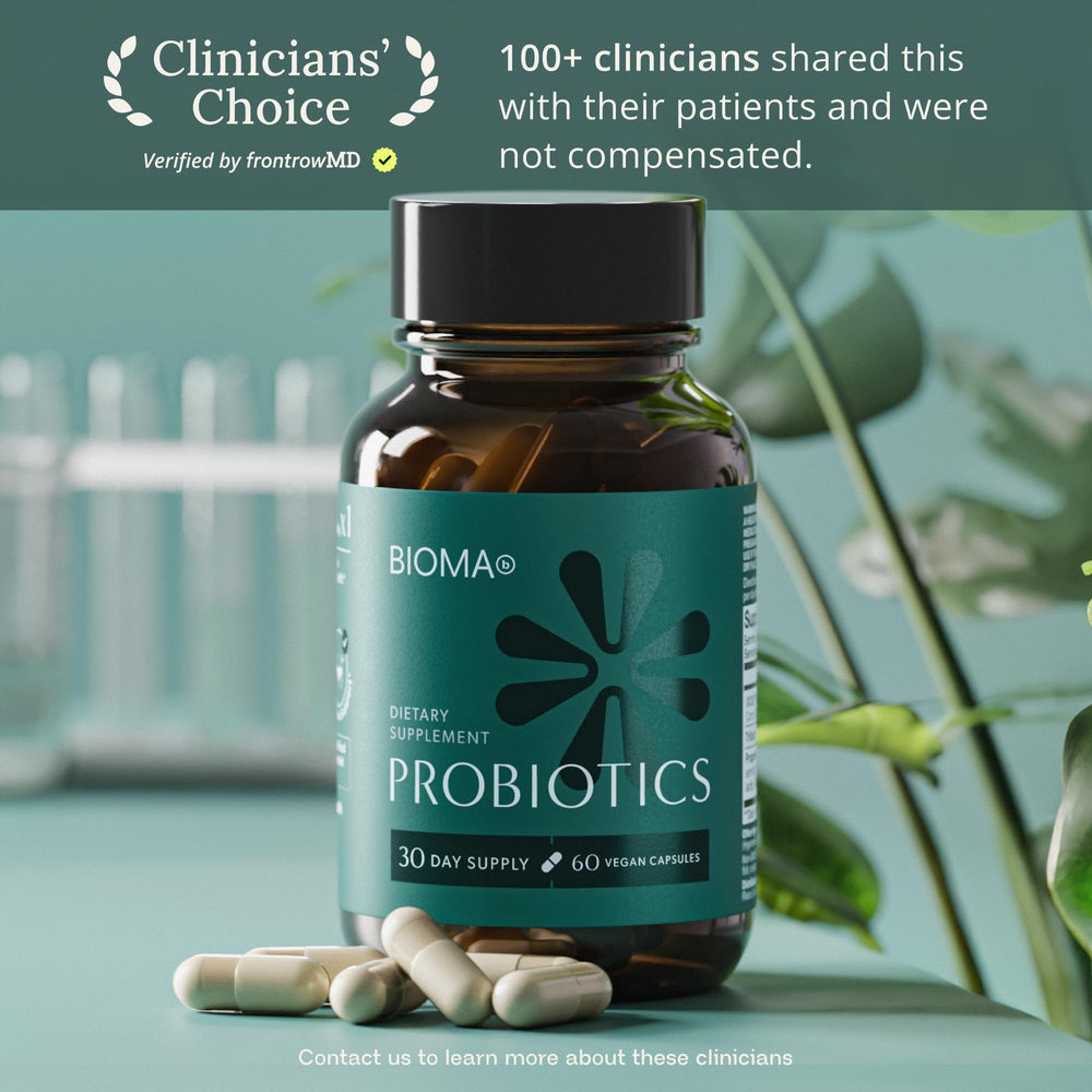BIOMA Probiotics XOS visual emphasizing prebiotic support for gut comfort