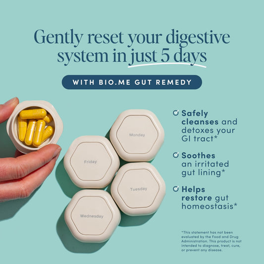 Close-up of Biome Gut Remedy capsules