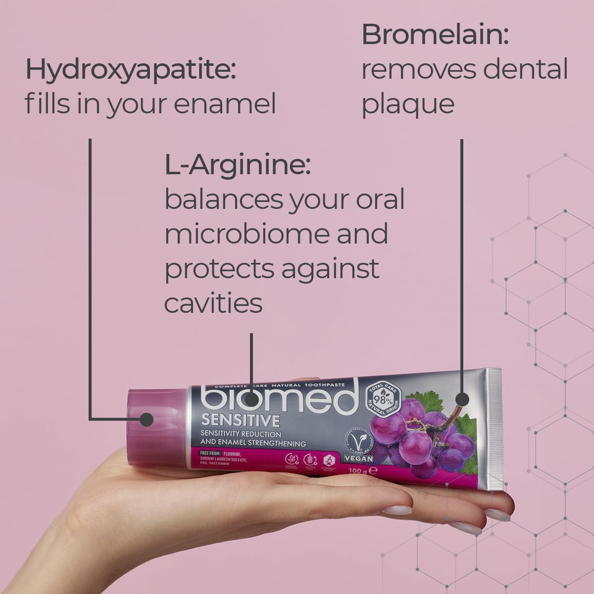 Illustration of enamel strengthening with Biomed formula