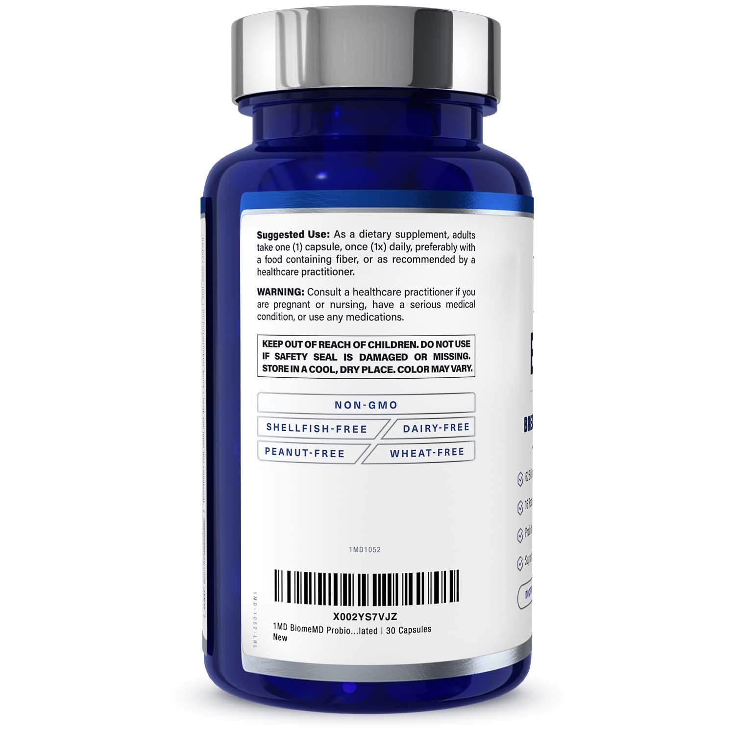 Two-pack BiomeMD packaging with 30 capsules per pack