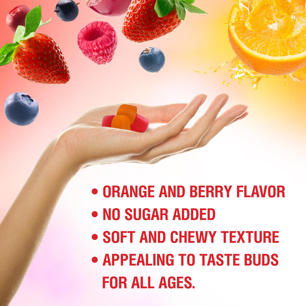 Close-up of orange-flavored gummy