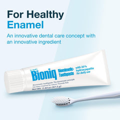 Diagram showing enamel protection by biomimetic hydroxyapatite