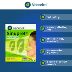 Bionorica Sinupret nasal passage illustration highlighting airflow comfort
