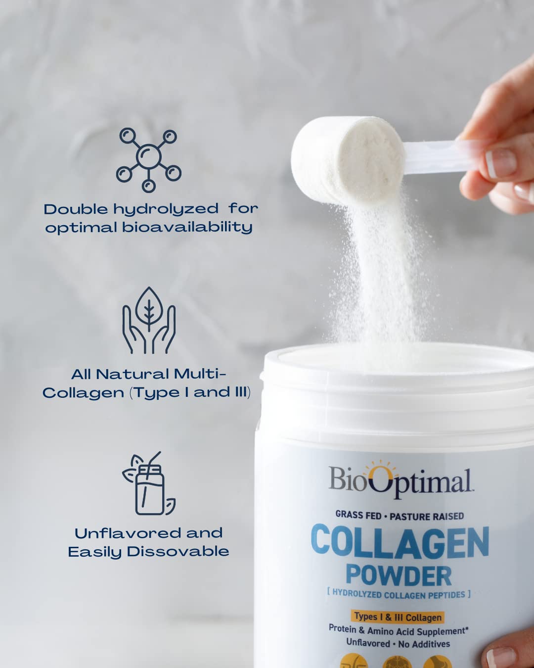 Collagen peptides used as a coffee creamer
