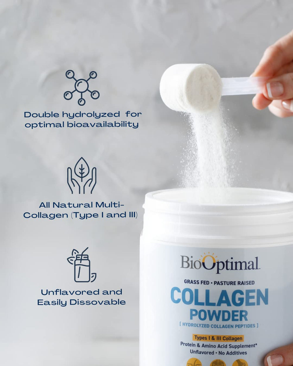 Collagen peptides used as a coffee creamer