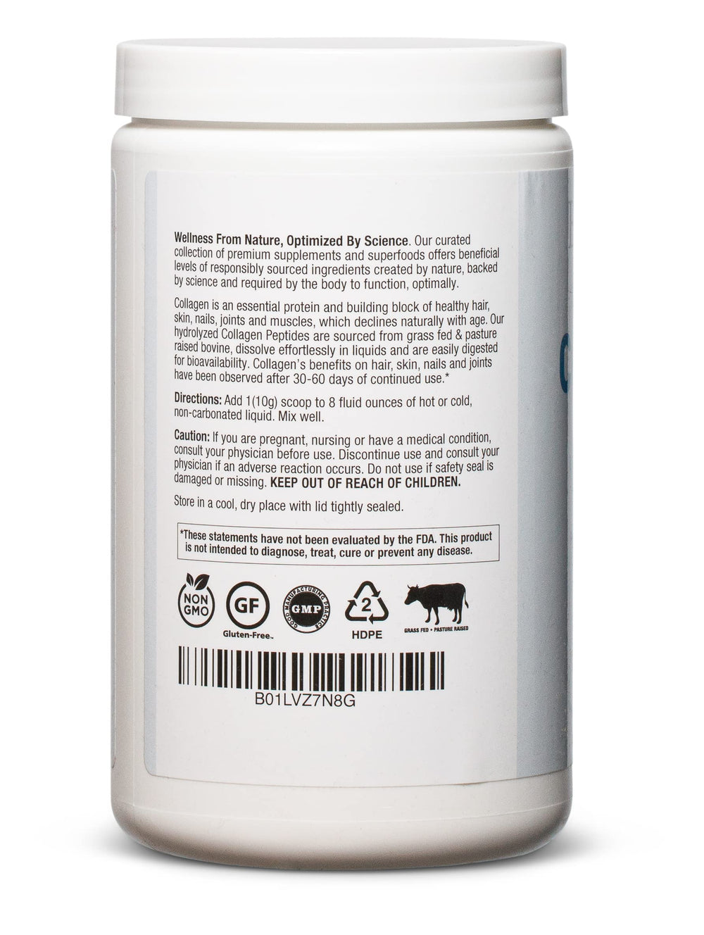 Unflavored BioOptimal Collagen Peptides powder with no additives
