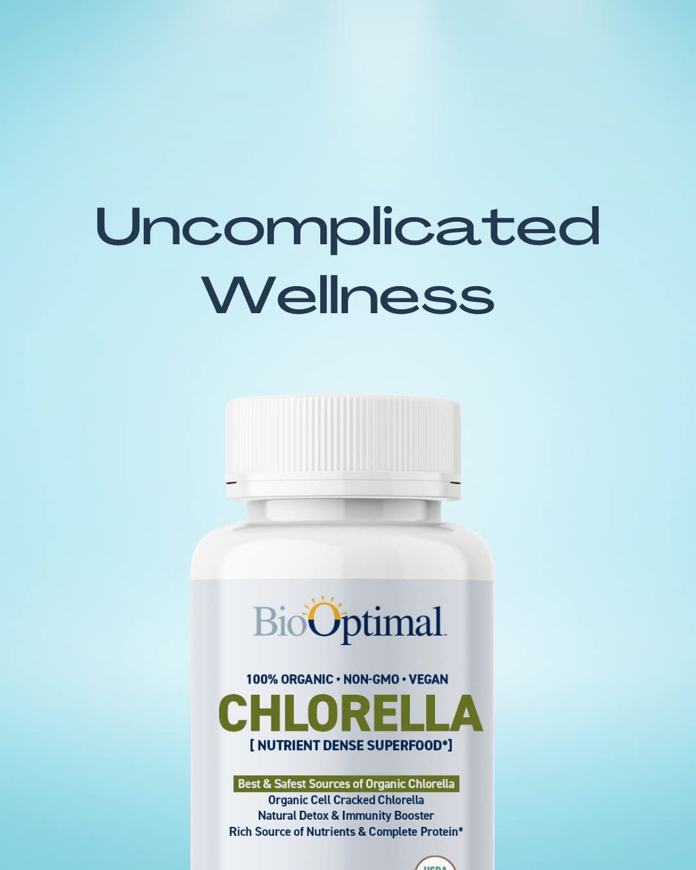Close-up of cracked-cell chlorella tablets