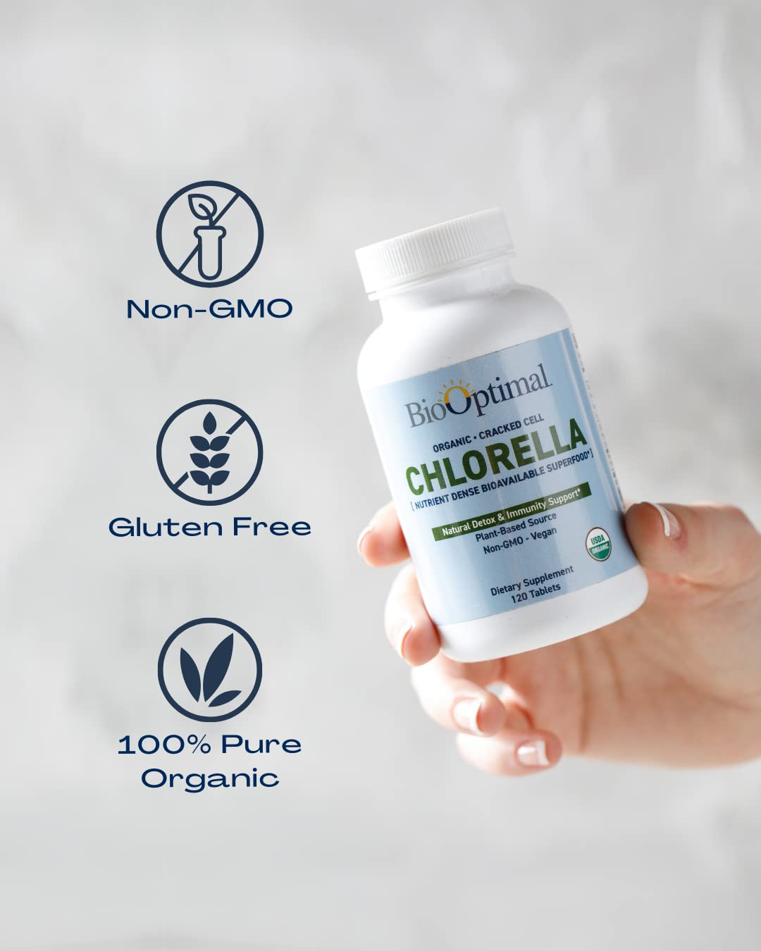 Chlorella nutrient profile highlighting chlorophyll, vitamins and minerals
