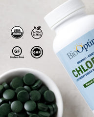 Premium 500mg chlorella tablets bottle ready for daily use