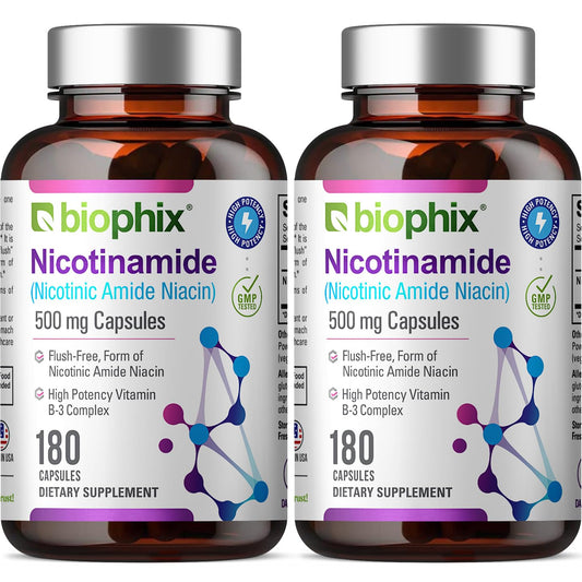 Biophix B-3 Nicotinamide 500 mg bottle - front view
