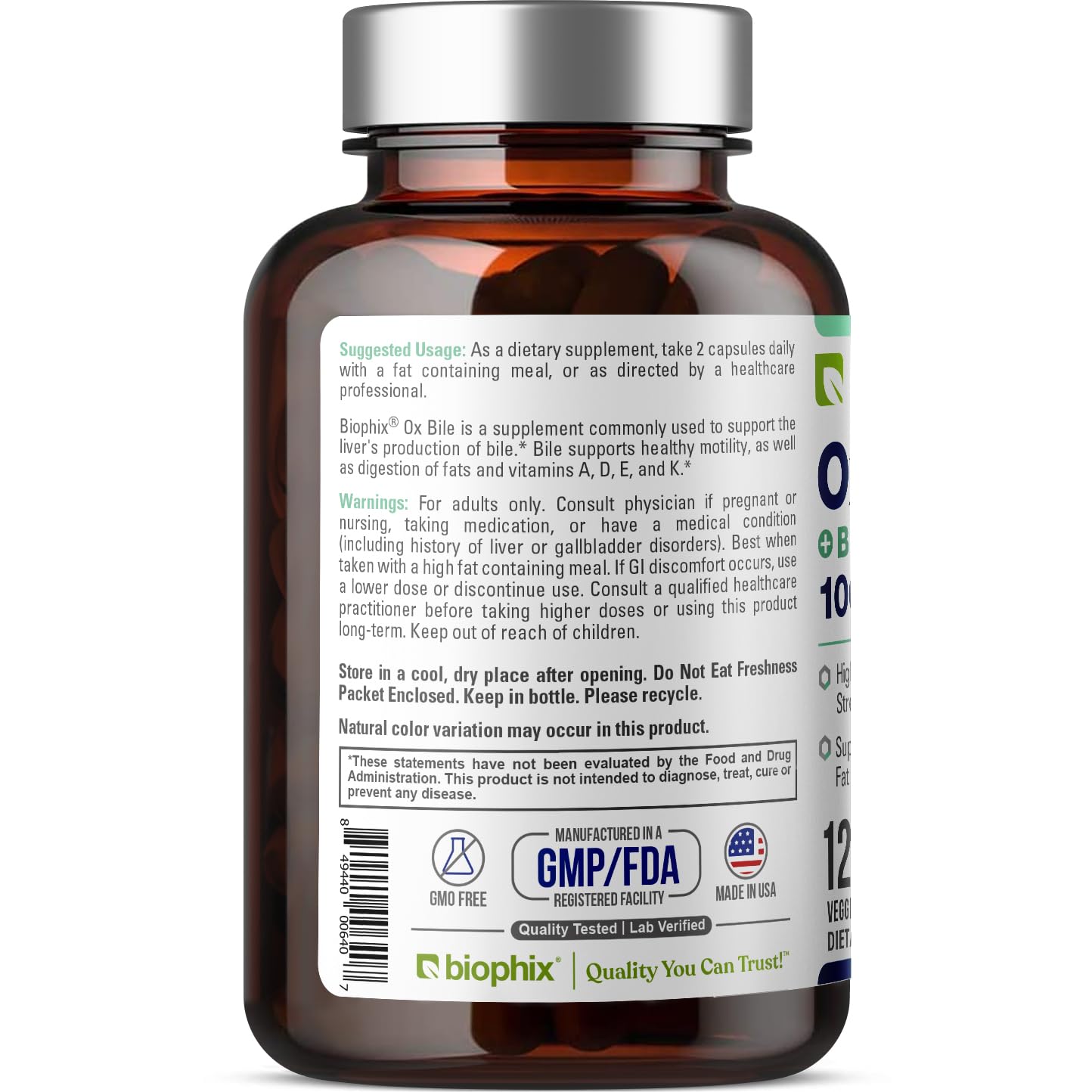 Usage directions on product label