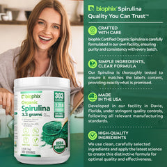 Spirulina powder blended into a glass of smoothie