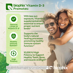 Close-up of product label showing 10000 IU Vitamin D-3 and 180 Vcaps