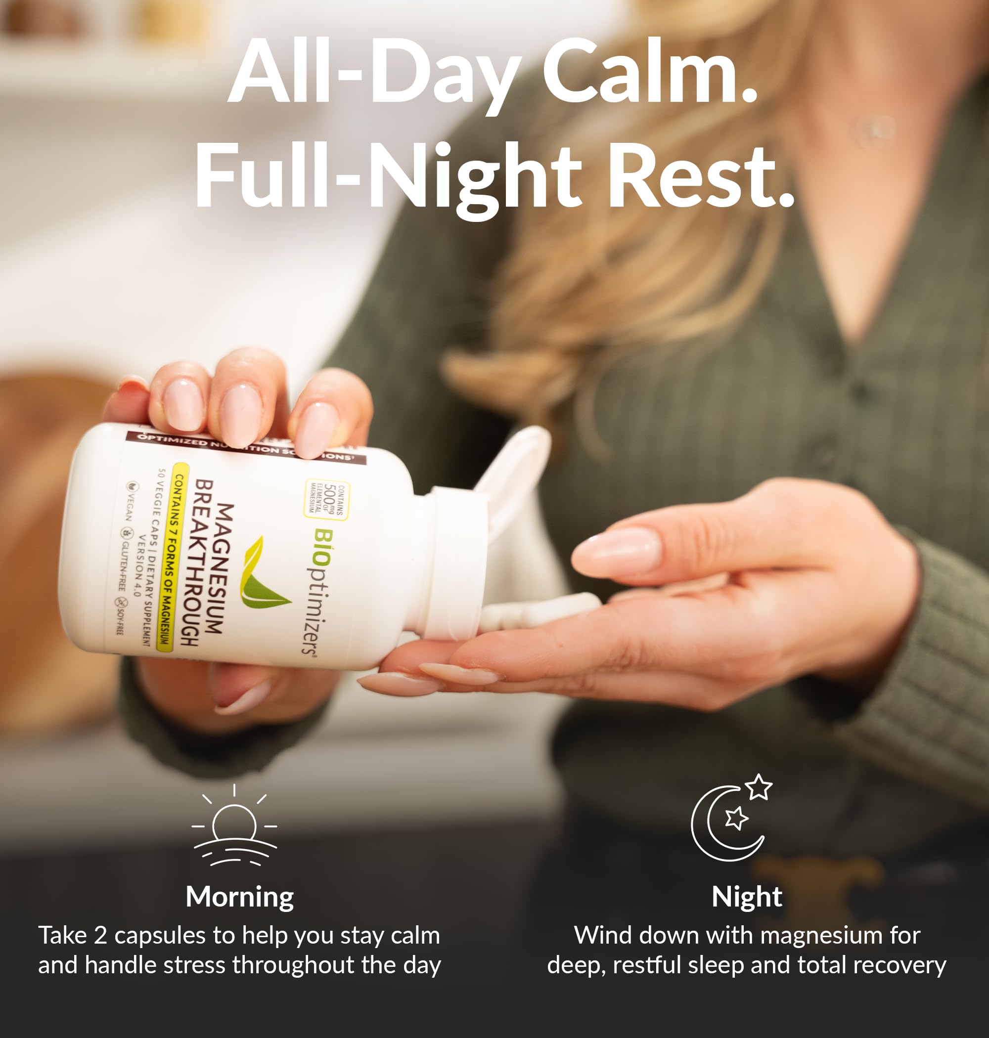 Calm and balanced energy concept with magnesium breakdown.