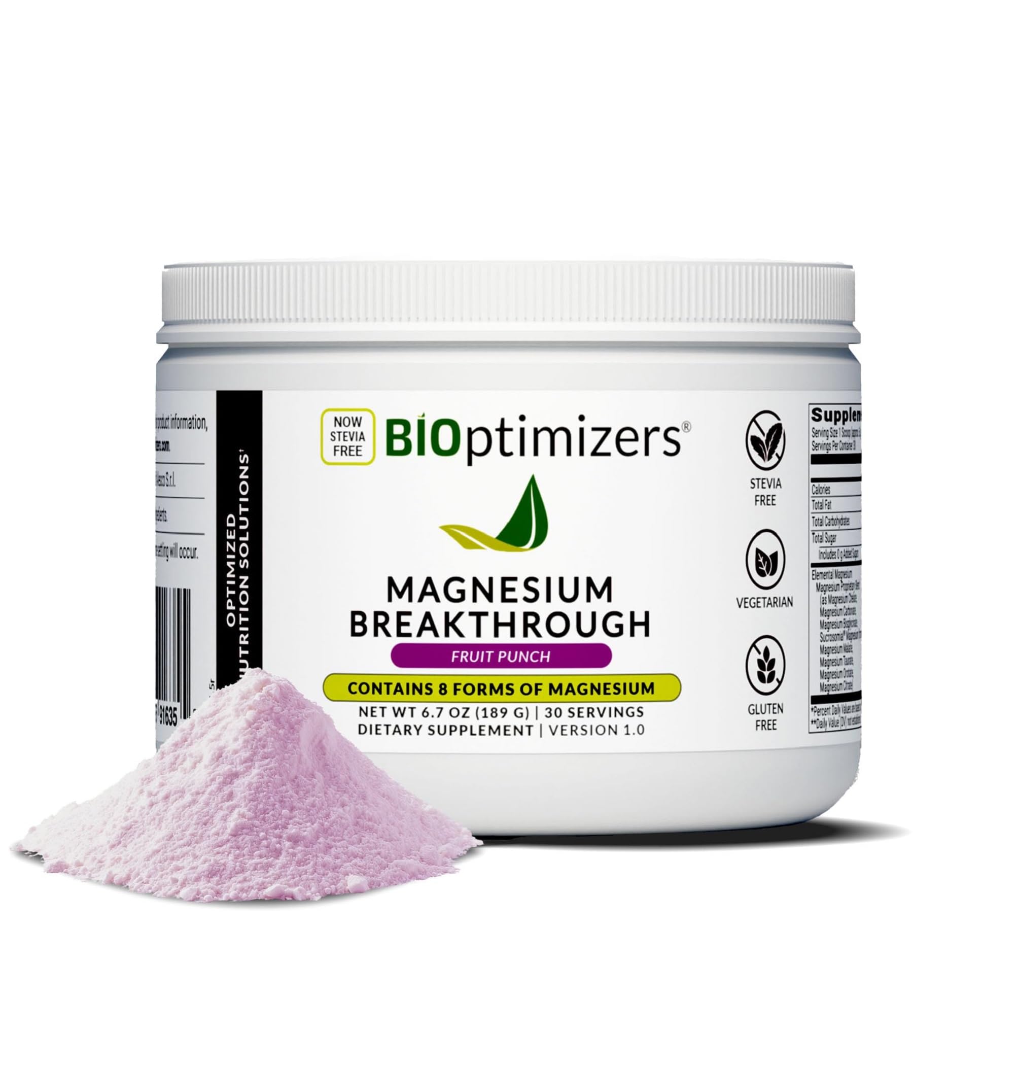 BIOptimizers Magnesium Breakthrough Drink showcases eight magnesium forms for broad wellness support.