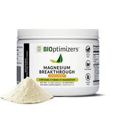 BIOptimizers Magnesium Breakthrough Drink banana mango bottle shows tropical flavor for convenient hydration